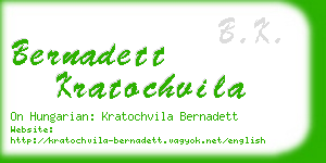 bernadett kratochvila business card